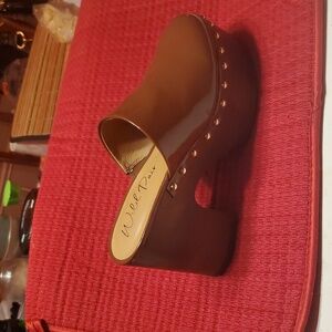 WILD PAIR Womens Brown 2 Platform Adorre Toe Block Heel Slip On Clogs Shoes6 M
